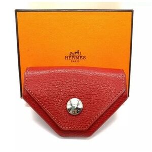 Hermes Coin Case Le Van Quatre RED Gold Hardware Vaux Swift Coin
